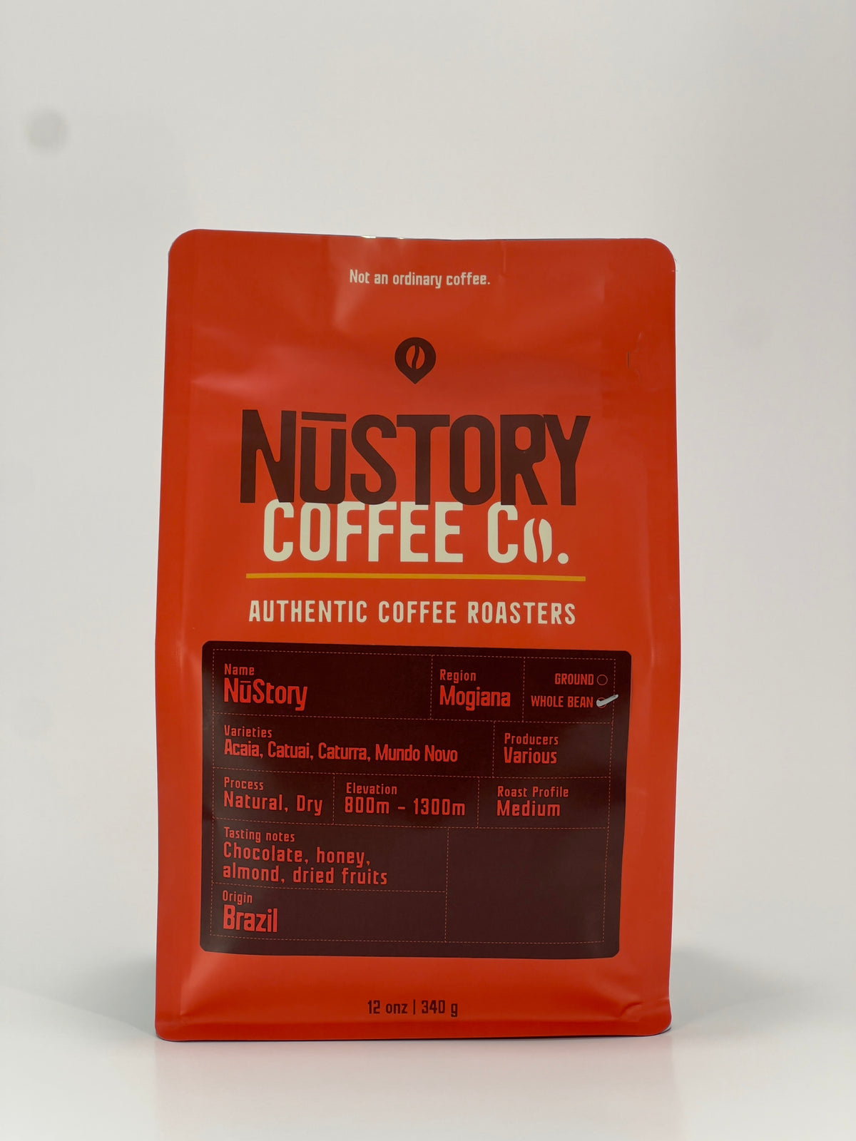 Nustory Coffee Co. coffee package on a white background